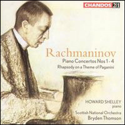 라흐마니노프 : 네 개의 피아노 협주곡, 파가니니 광시곡 (Rachmaninov : 4 Piano Concertos, Rhapsody on a Theme of Paganini op. 43) (2CD) - Howard Shelley