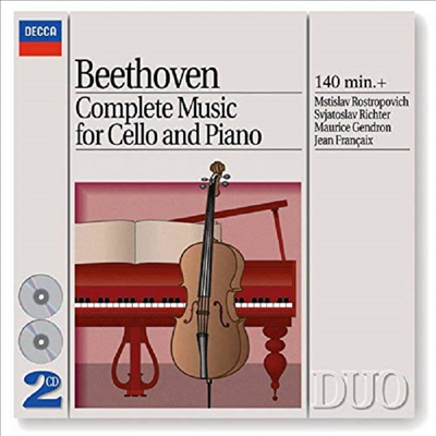 베토벤: 첼로 소나타 1-5번, 변주곡 (Beethoven: Complete Music for Cello &amp; Piano, Variations) (2CD) - Maurice Gendron