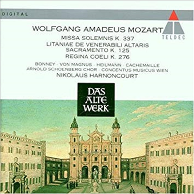 모차르트 : 장엄미사, 하늘의 여왕 (Mozart : Missa Solemnis K.337, Regina Coeli K.276)(CD) - Nikolaus Harnoncourt