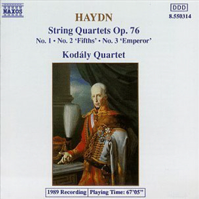하이든 : 현악 사중주 60, 61 '오도', 62번 '황제' (Haydn : String Quartets No.60 Op.76-1, No.61 Op.76-.2 'Fifths', No.62 Op.76-3 'Emperor')(CD) - Kodaly Quartet