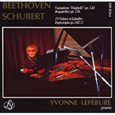 베토벤 : 디아벨리 변주곡, 바가텔, 슈베르트 : 15개의 왈츠와 랜틀레, 즉흥곡 (Beethoven : Diabelli Variations Op.120, Schubert : 15 Valses Et Landler, Impromptu Op.142)(CD) - Yvonne Lefebure