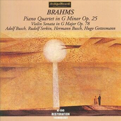 브람스 : 피아노 4중주 1번 Op.25, 바이올린 소나타 1번 Op.78 (Brahms : Piano Quartet No. 1 in G minor, Op. 25 &amp; Violin Sonata No. 1 in G major, Op. 78)(CD) - The Busch Ensemble