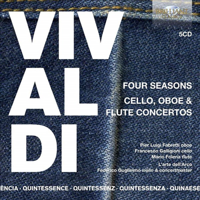 비발디: 사계 &amp; 협주곡집 (Vivaldi: Four Seasons and Cello, Oboe &amp; Flute Concertos) (5CD) - Federico Guglielmo