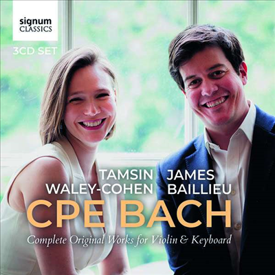 C.P.E.바흐: 바이올린과 피아노를 위한 작품집 (C.P.E.Bach: Complete Original Works for Violin &amp; Piano) (3CD) - Tamsin Waley-Cohen