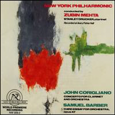 코릴리아노: 클라리넷 협주곡, 바버: 관현악을 위한 세번째 에세이 (Corigliano: Concerto for Clarinet, Samuel Barber: Third Essay for Orchestra)(CD) - Zubin Mehta