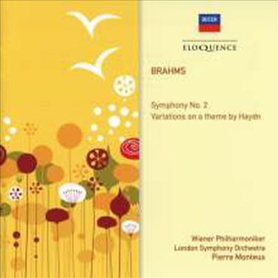 브람스: 교향곡 2번, 하이든 변주곡 (Brahms: Symphony No.2, Variations On A Theme By Haydn)(CD) - Pierre Monteux