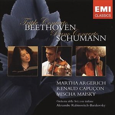 베토벤 : 삼중 협주곡, 슈만 : 피아노 협주곡 (Beethoven : Triple Concerto Op.56, Schumann : Piano Concerto Op.54)(CD) - Martha Argerich