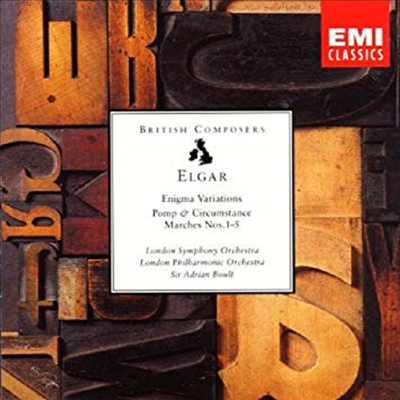 엘가 : 이니그마 변주곡, 위풍당당 행진곡 (Elgar : Enigma Variations Op.36, Pomp and Cicumstance Marches Nos.1-5 Op.39)(CD) - Adrian Bault