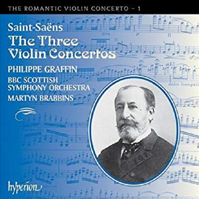 생상 : 바이올린 협주곡 1, 2, 3번 (Violin Concertos No.1 Op.20, No.2 Op.58, No.3 Op.61 - Romantic Violin Concerto Vol.1)(CD) - Philippe Graffin