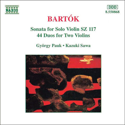 바르톡 : 바이올린 솔로 소나타, 두 개의 바이올린을 위한 44개의 듀오곡 (Bartok: Violin Solo Sonata, 44 Duos for Two Violins)(CD) - Gyorgy Pauk