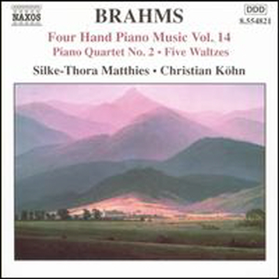 브람스 : 네 손의 피아노를 위한 편곡 14집 - 피아노 사중주, 다섯 개의 왈츠 (Brahms : Four Hand Piano Music, Vol. 14 - Brahms: Piano Quartet No.2, Five Waltzes)(CD) - Christian Kohn