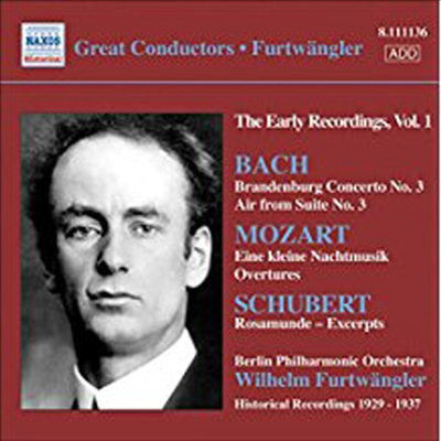 빌헬름 푸르트뱅글러 초기 레코딩 Vol.1 (Wilhelm Furtwangler - Early Recordings Vol.1: Bach, Mozart, Schubert)(CD) - Wilhelm Furtwangler