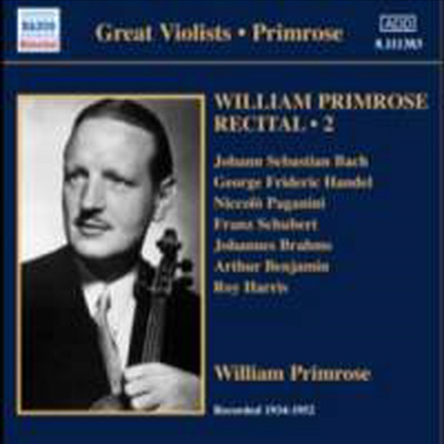 윌리엄 프림로즈 리사이틀 2집 (1934-52년) - 파가니니 : 카프리스 5, 13, 17, 24번, 벤저민 : 비올라소나타 & 헨델 : 파사칼리아 외 (CD) - William Primrose