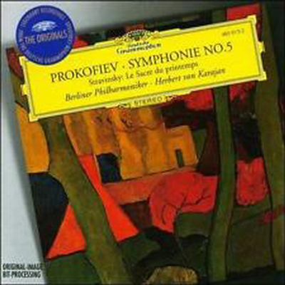 프로코피에프 : 교향곡 5번 & 스트라빈스키 : 봄의 제전 (Prokofiev, Stravinsky : Symphony No.5 Op.100 & Sreavinsky : Le Sacre Du Printemps)(CD) - Herbert Von Karajan