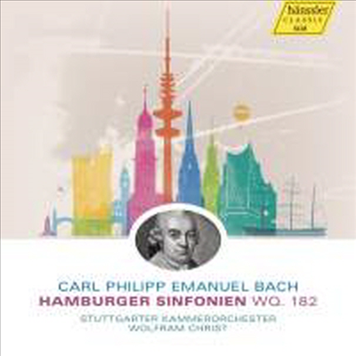 C.P.E.바흐: 6개의 함부르크 교향곡 (C.P.E.Bach: Hamburg Symphonies 6 for Strings, Wq. 182 H567-662)(CD) - Wolfram Christ