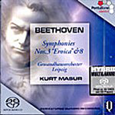 베토벤 : 교향곡 3 &#39;영웅&#39;, 8번 (Beethoven : Symphony No.3 Op.55 &#39;Eroica&#39;, No.8 Op.93) (SACD Hybrid) - Kurt Mazur