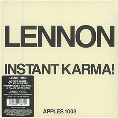John Lennon & Plastic Ono Band - Instant Karma! (2020 Ultimate Mixes)(7" Single)(LP)