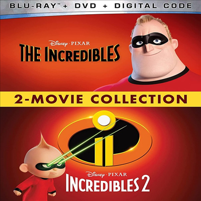 The Incredibles (2004) / Incredibles 2 (2018): 2-Movie Collection (인크레더블 / 인크레더블 2)(한글무자막)(Blu-ray + DVD)