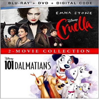 Cruella (2021) / 101 Dalmatians (Animated): 2-Movie Collection (크루엘라 / 101 달마시안)(한글무자막)(Blu-ray + DVD)
