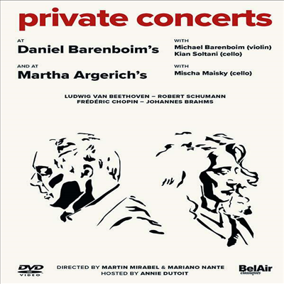 바렌보임, 아르헤리지의 사적 콘서트를 담은 두 편의 필름 (Private Concerts at Daniel Barenboim's & at Martha Argerich's) (한글무자막)(DVD) (20021) - Daniel Barenboim