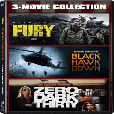 Fury (2014) / Black Hawk Down (2001) / Zero Dark Thirty (2012) (퓨리 / 블랙 호크 다운 / 제로 다크 서티)(지역코드1)(한글무자막)(DVD)