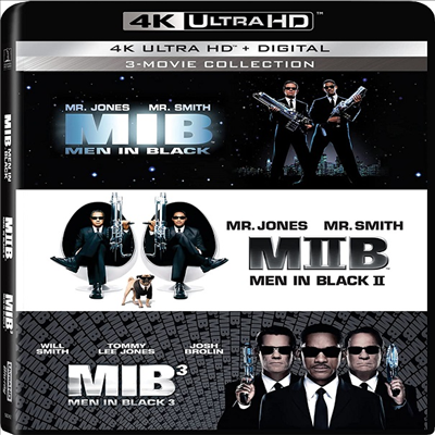 Men In Black (1997) / Men In Black II (2002) / Men In Black 3 (2012): 3-Movie Collection (맨 인 블랙 3부작)(한글무자막)(4K Ultra HD)