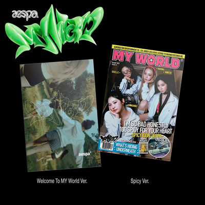 에스파 (aespa) - My World - The 3nd Mini Album (Zine Ver.)(커버 2종 중 랜덤발송)(미국반 독점 영어 가사집)(미국빌보드집계반영)(CD)