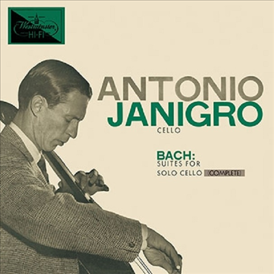 바흐: 무반주 첼로 모음곡 1-6번 (Bach: Suites For Solo Cello BWV1007-1012) (일본 타워레코드 독점 한정반)(2CD) - Antonio Janigro