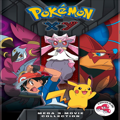 Pokemon XY: Mega 3-Movie Collection (포켓몬 XY: 메가 3 무비 컬렉션)(지역코드1)(한글무자막)(DVD)