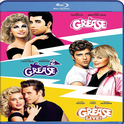 Grease (그리스) (1978) / Grease 2 (그리스 2) (1982) / 그리스: 라이브 (2016)(한글무자막)(Blu-ray)