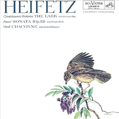비탈리: 샤콘느, 카스텔누오보-테데스코: 종달새, 포레 소나타 1번 (Vitali: Chaconne, Castelnuovo-Tedesco: The Lark, Faure: Violin Sonata No.1) (Ltd)(180g)(LP) - Jascha Heifetz