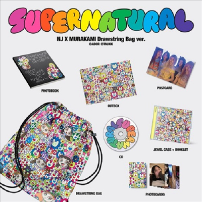 뉴진스 (NewJeans) - Supernatural (NJ X MURAKAMI Drawstring Bag Version)(미국반 독점 엽서)(미국빌보드집계반영)(CD)
