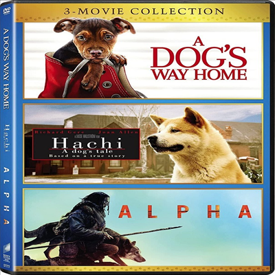 A Dog's Way Home (더 웨이 홈) (2019) / Hachi: A Dog's Tale (하치 이야기) (2009) / Alpha (알파 : 위대한 여정) (2018)(지역코드1)(한글무자막)(DVD)