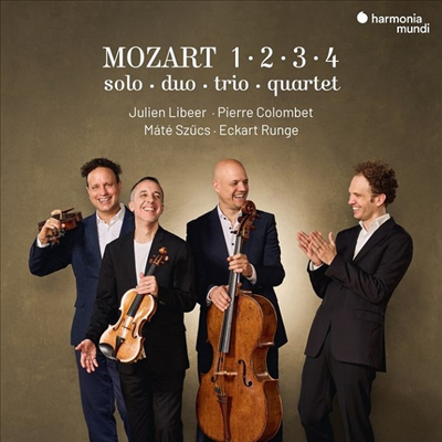 모차르트 1 2 3 4 - 독주, 이중주, 삼중주 &amp; 사중주 (Mozart 1 2 3 4 - Solo, Duo, Trio &amp; Qurtet)(CD) - Julien Libeer