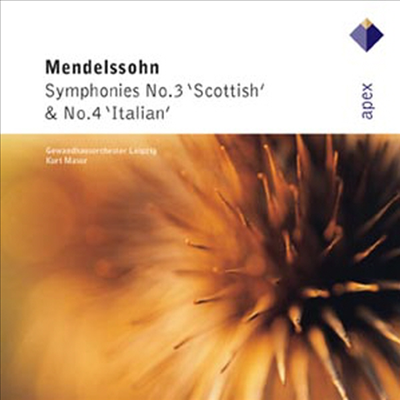 멘델스존 : 교향곡 3번 &#39;스코틀랜드&#39;, 4번 &#39;이탈리아&#39; (Mendelssohn : Symphony No.3 Op.56 &#39;Scottish&#39;, Symphony No.4 Op.90 &#39;Italian&#39;)(CD) - Kurt Masur