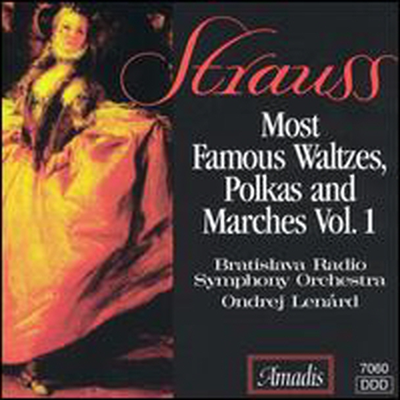 J. 슈트라우스 : 유명 왈츠와 행진곡집 (J. Strauss: Most Famous Waltzes & Marches)(CD) - Ondrej Lenard