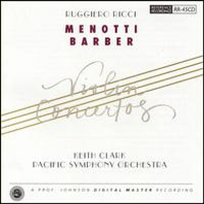 메노티, 바버 : 바이올린 협주곡 (Menotti, Barber : Violin Concertos)(CD) - Ruggiero Ricci