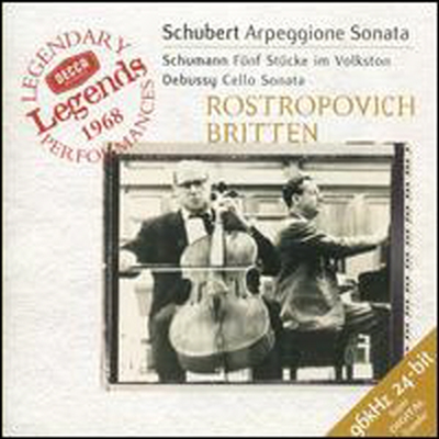 슈베르트 : 아르페지오네 소나타, 슈만 : 민요 풍의 5개 소품, 드뷔시 : 첼로 소나타 (Schubert : Arpeggione Sonata, Schumann : Funf Stucke im Volkston, Debussy : Cello Sonata)(CD) - Mstislav Rostropovich