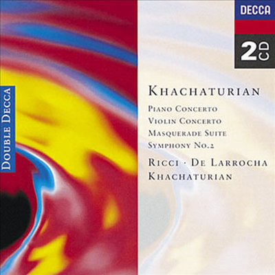 하차투리안 : 협주곡집, 교향곡 2번 (Khachaturian : Masquerade-Suite, Piano Concerto In D-Flat, Symphony No.2, Violin Concerto) (2CD) - Alicia De Larrocha