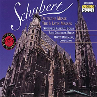 슈베르트 : 6 개의 라틴 미사와 독일 미사 (Schubert : The 6 Latin Masses & German Mass) (3CD) - Martin Behrmann