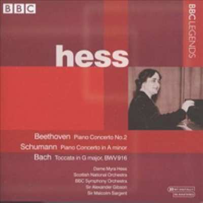 베토벤 : 피아노 협주곡 2번, 슈만 : 피아노 협주곡 &amp; 바흐 : 토카타 (Beethoven : Piano Concerto No.2 Op.19, Schumann : Piano Concerto Op.54 &amp; Bach : Toccatas BWV 916)(CD) - Myra Hess