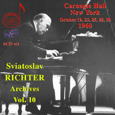 Sviatoslav Richter Archives, Vol. 10 - 1960년 뉴욕 카네기 홀 미국 데뷔 공연 (Recitals, 1960 in Carnegie Hall, New York) (6CD) - Sviatoslav Richter