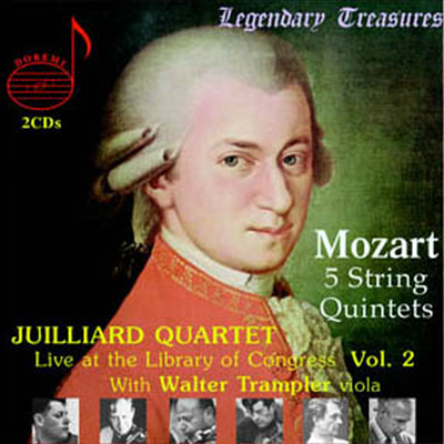 미 국회도서관 공연실황 2집 - 모차르트 : 다섯 개의 현악 오중주 (Live at the Library of Congress, Vol. 2 - Mozart : String Quintets K.515, K.516, K.406, K.593, K.614) (2CD) - Juilliard Quartet