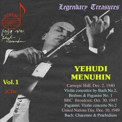 예후디 메뉴힌 1집 - 1940년대 녹음집 (Yehudi Menuhin Vol. 1 - 1940s broadcasts) (2CD) - Yehudi Menuhin