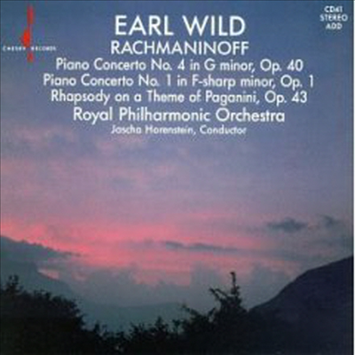 라흐마니노프: 피아노 협주곡 1, 4번, 파가니니 광시곡 (Rachmaninov : Piano Concerto No.1 Op.1, No.4 Op.40, Rhapsody On A Theme Of Paganini Op.43)(CD) - Earl Wild