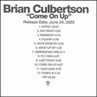 Brian Culbertson - Come on Up (CD-R)