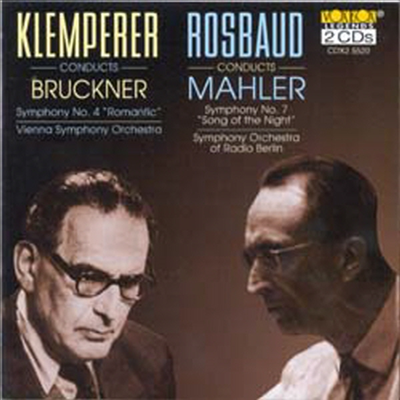 브루크너 : 교향곡 4번 &#39;낭만적&#39;, 말러 : 교향곡 7번 &#39;밤의 노래&#39; (Bruckner : Symphony No.4 &#39;Romantic&#39;, Mahler : Symphony No.7 &#39;Song of the Night&#39;) (2CD) - Otto Klemperer