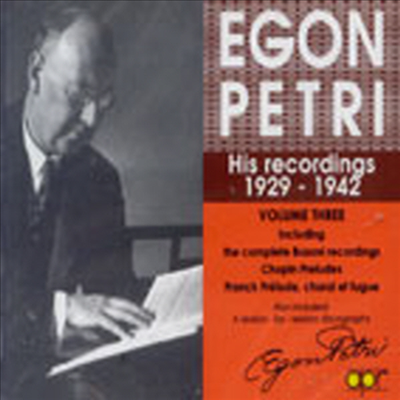 His Recordings 1929 - 1942 Vol.3 - Egon Petri