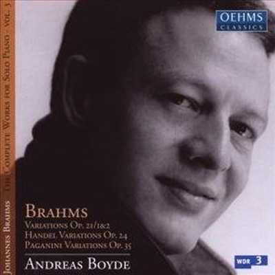 브람스 : 변주곡집 (Brahms : Complete works for Solo Piano, Vol. 3)(CD) - Andreas Boyde