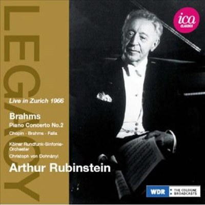 브람스: 피아노 협주곡 2번, 랩소디, 파야: 불의 춤 (Brahms: Piano Concerto No.2, Rhapsody, Falla: Ritual Fire Dance)(CD) - Arthur Rubinstein